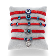 Load image into Gallery viewer, 5 Style Hand Braided Lucky Red String Charm Bracelet Women Men Blue Evil Eye Round Beads Bracelet Fashion Friendship Jewelry